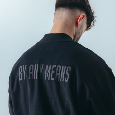 mock neck sweater - black